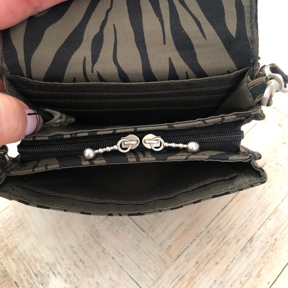 Baggallini Mini Wallet Crossbody Bag Black Green - Picture 5 of 8